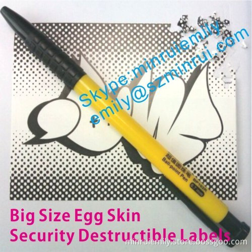 Custom Big Size Black Printing Fragile Eggshell Sticker With Strong Ahesive And Factory Price From China